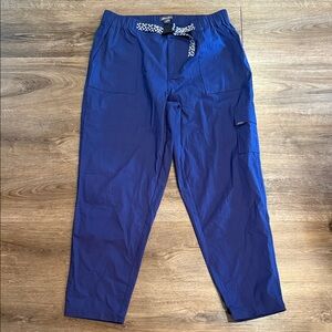 Eddie Bauer Women's Blue Belted Straight Leg Pants Size L